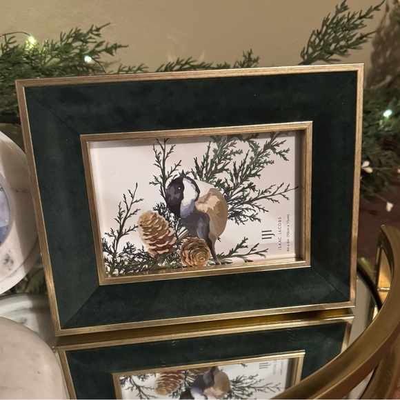 Jacob Other - Eccolo Velvet Gold Picture Frame 4x6 – Luxe Forest Green – New